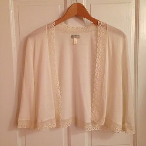 Nordstrom Susina Ivory Lace Cardigan NWOT