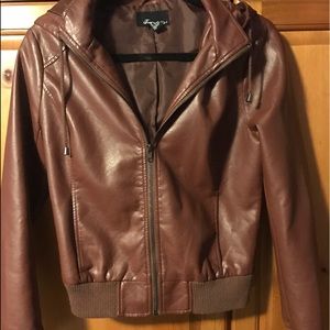 Brown leather jacket