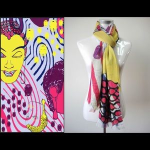 Organic modal Buddha huge scarf or beach wrap