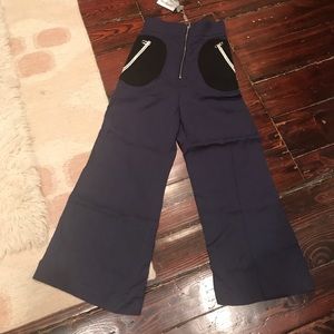 Sportmax SS17 blue wide leg pants