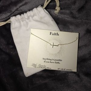 Gold petite cross necklace