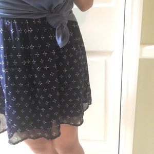 Lined chiffon mini skirt