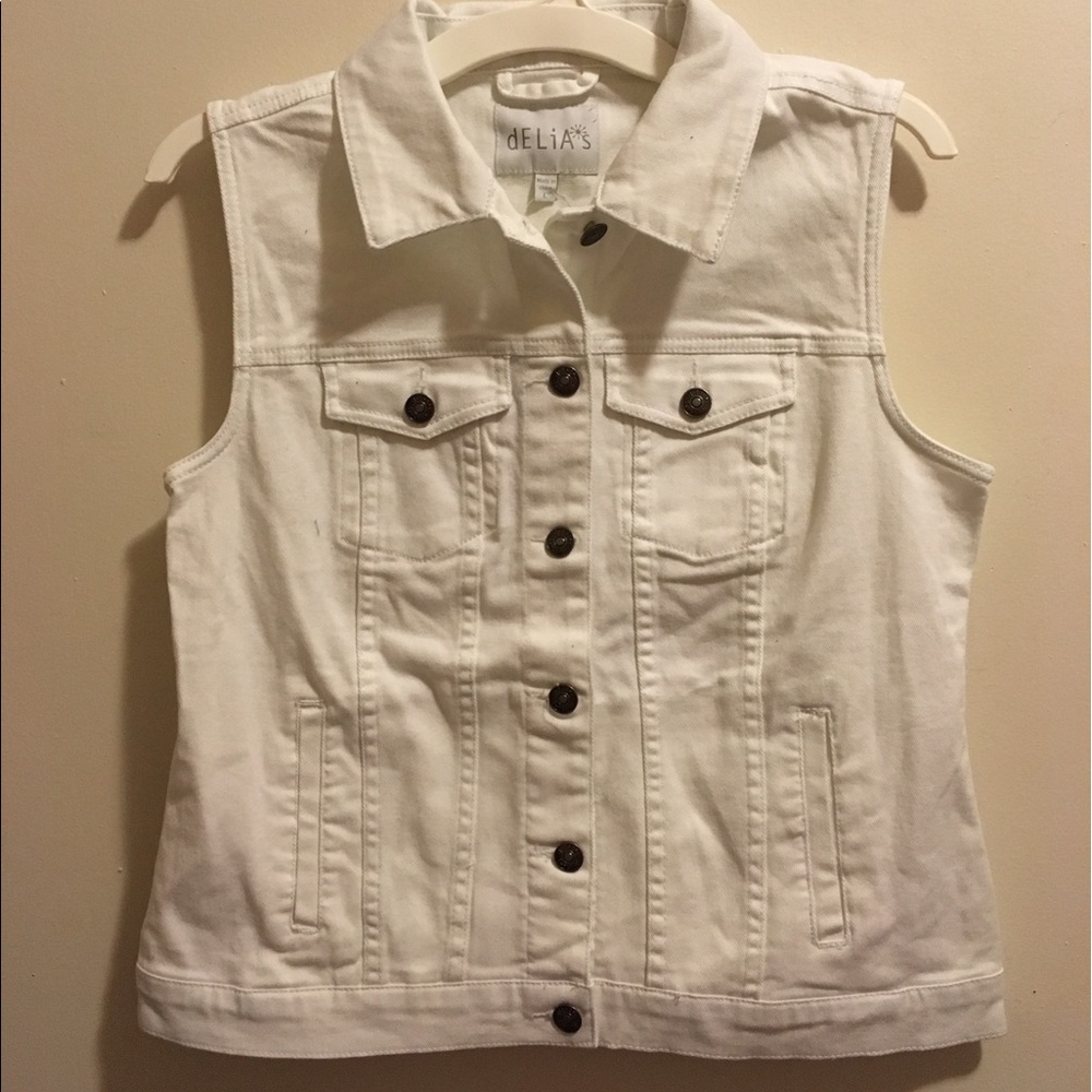 White Denim Vest