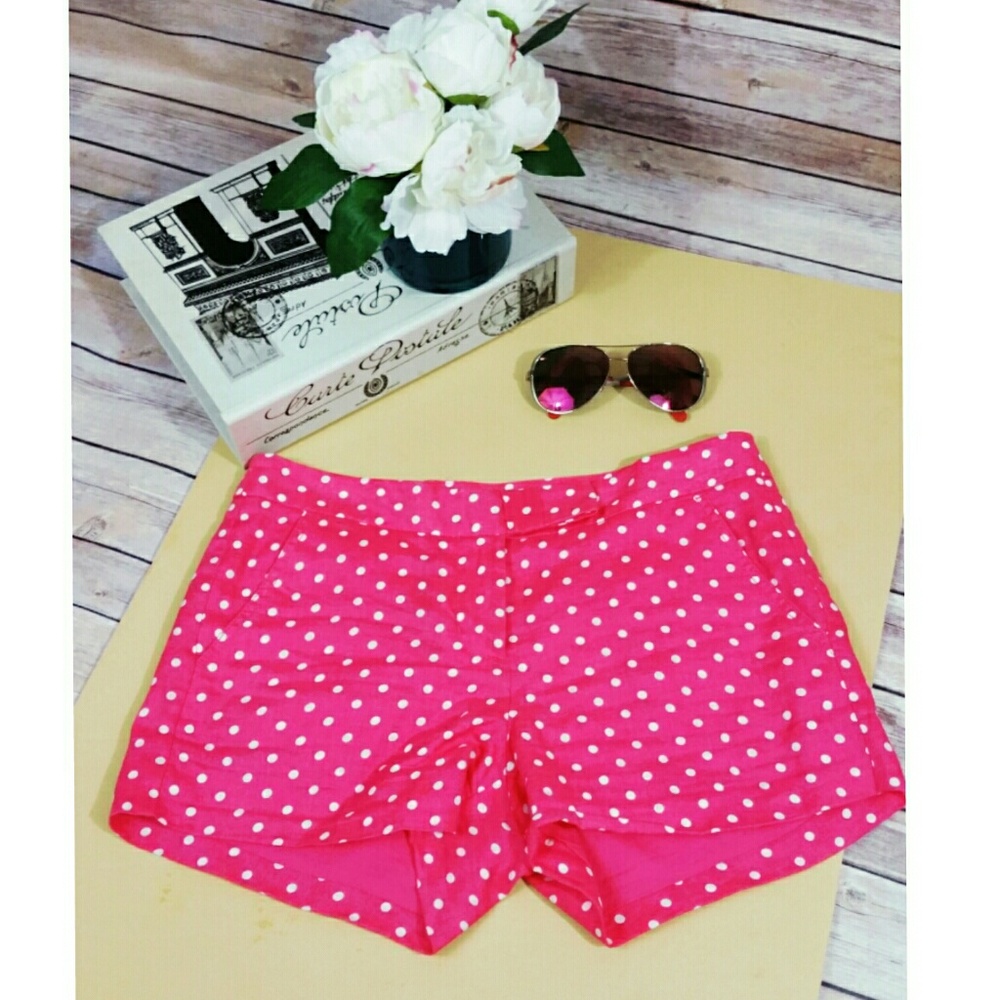 Jcrew pink polka dot short pant size 2