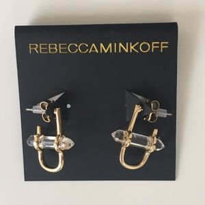 Rebecca Minkoff Raw Crystal Drop Earrings. BNWT.