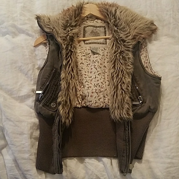 Jackets & Blazers - Jean and fur vest