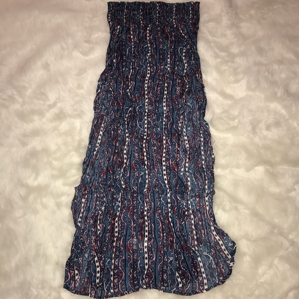 NWT BOHO side slit printed maxi skirt