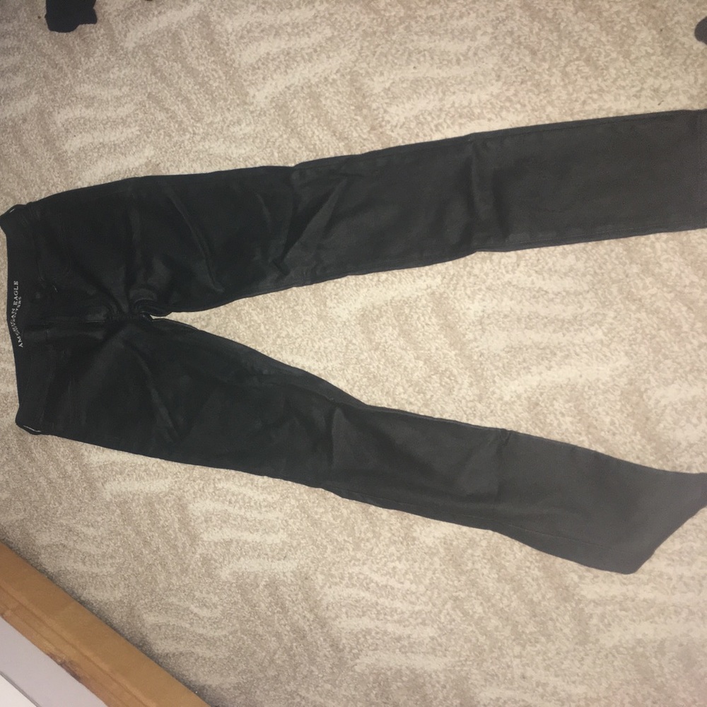 AE Black Leather Pants