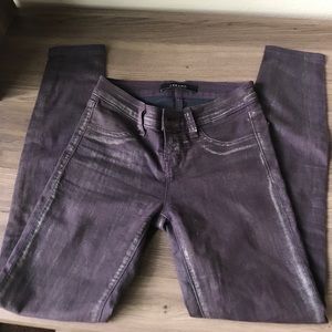 J Brand metallic indigo super skinny jeans