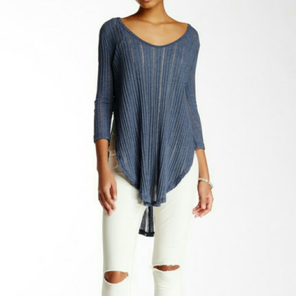 Free People Astoria Ribbed Tee. NWOT