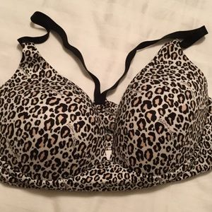 Victoria's Secret plunge leopard bra L