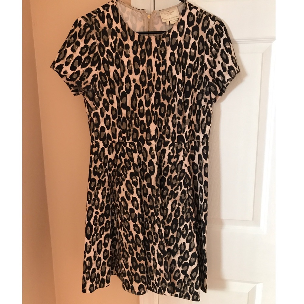 kate spade leopard knit skater dress
