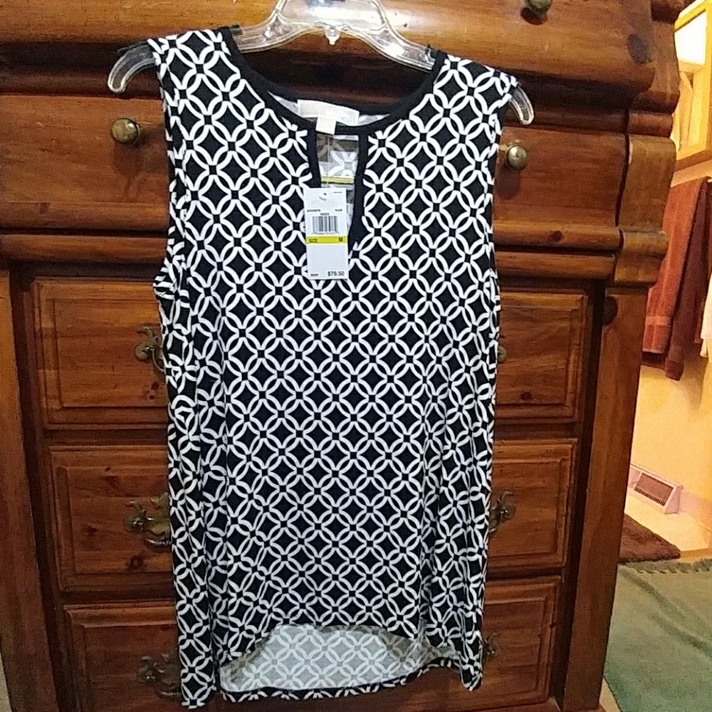 Michael Kors Black & White Top sz M