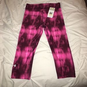 Underarmour pink tye dye crop workout pants