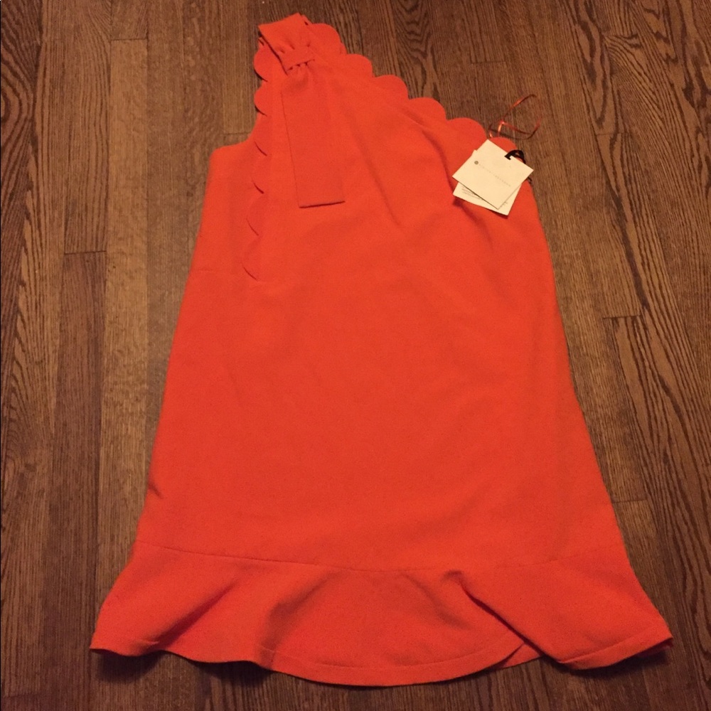 Victoria Beckham orange one shoulder dress. Sz L