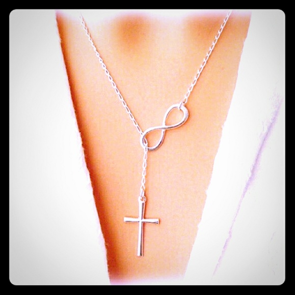 ✨HOST PICK✨Silver Cross & infinity dangle necklace 5 Stars! - Picture 5 of 11