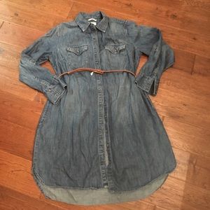 Merona petite large denim shirt dress