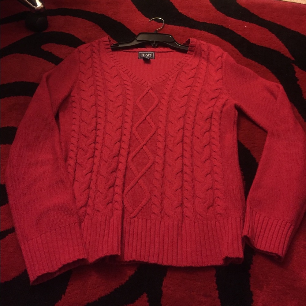 V-Neck cable sweater