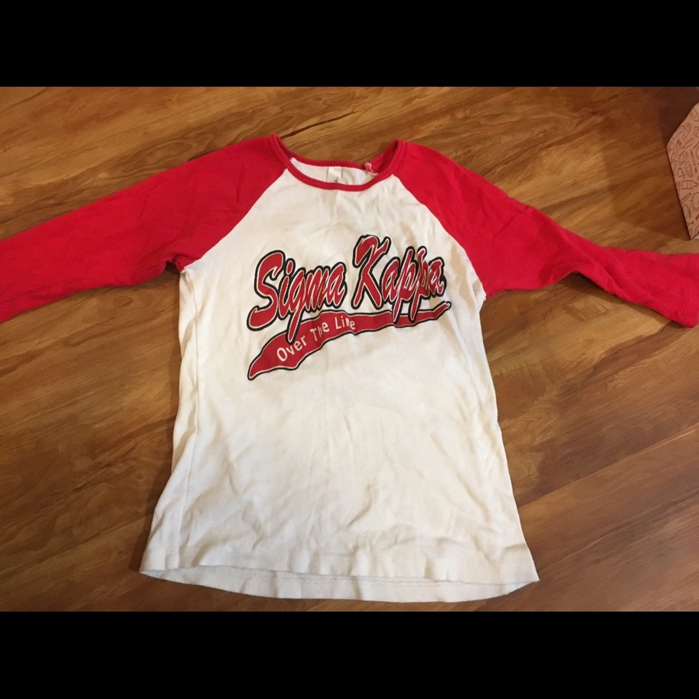 Sigma kappa over the line baseball t