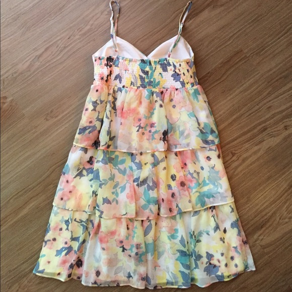 Candie's Watercolor Floral Tiered Ruffle Dress XS - Picture 6 of 8