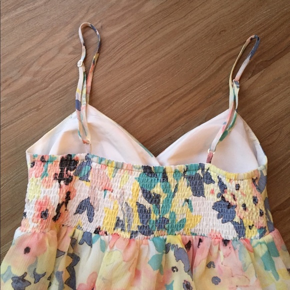 Candie's Watercolor Floral Tiered Ruffle Dress XS - Picture 7 of 8