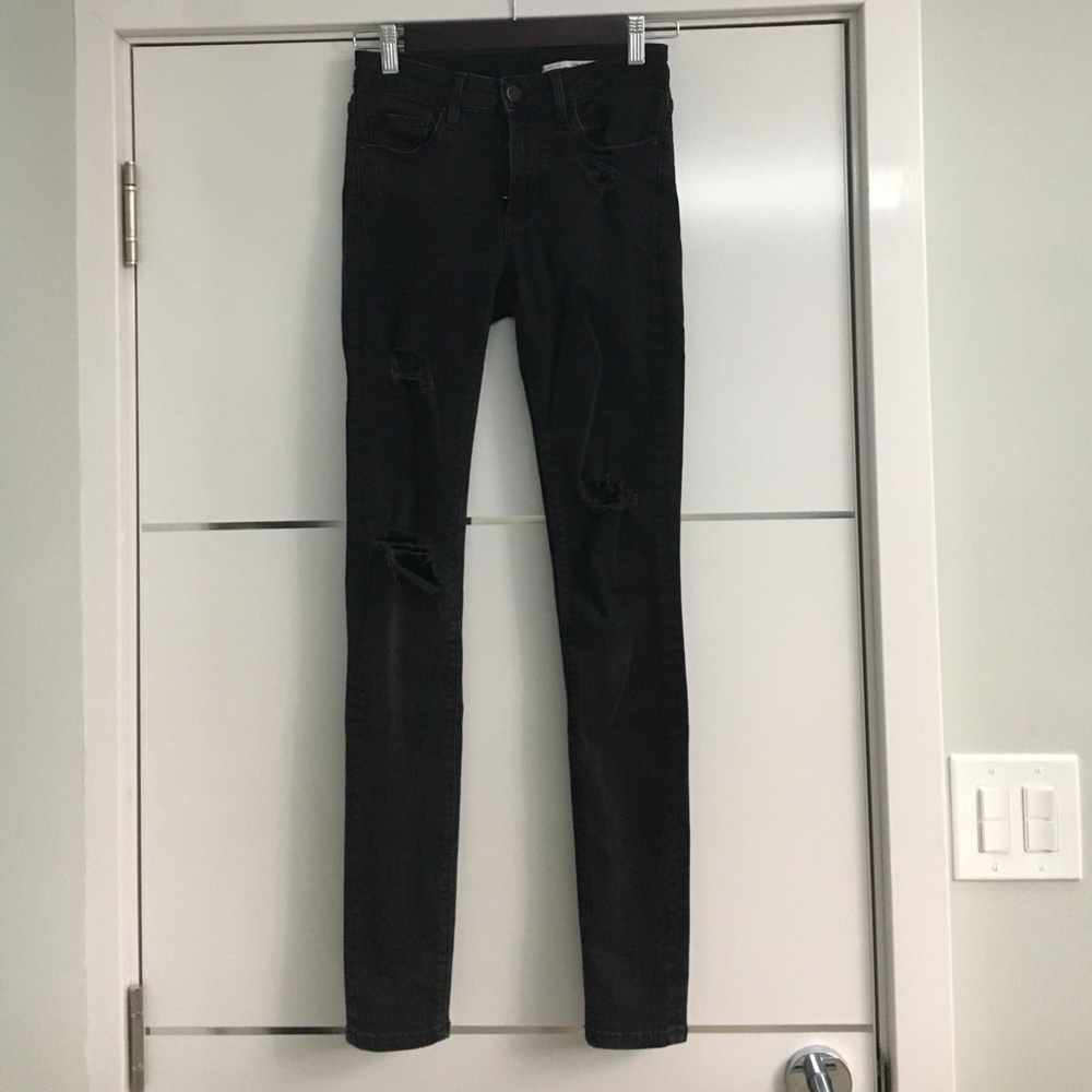 Zara black distressed jeans