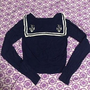 Navy sailor style cardigan
