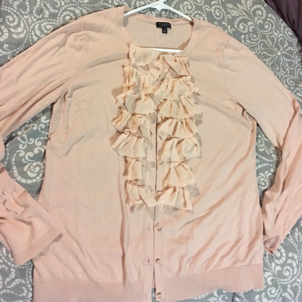 💓Frilly Ruffled Powder Pink Cardigan