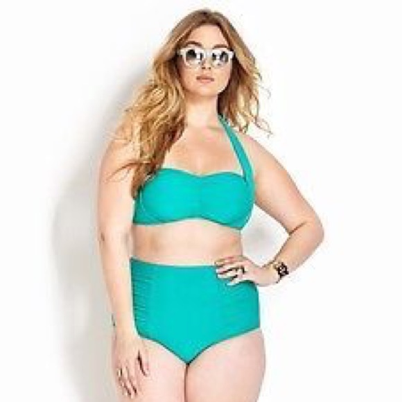 Forever 21 plus bikini top in jade BNWT - Picture 1 of 1