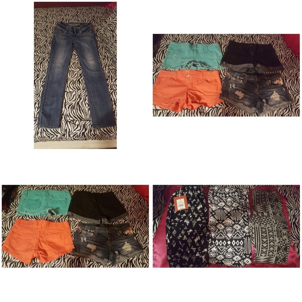 Shorts, jeans, leggings