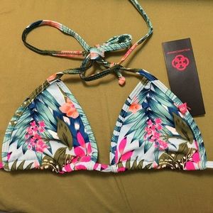 Honolulu Blue Print Triangle Bikini Top