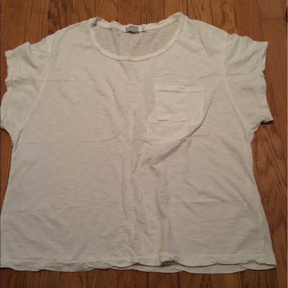 White Double Pocket Tee