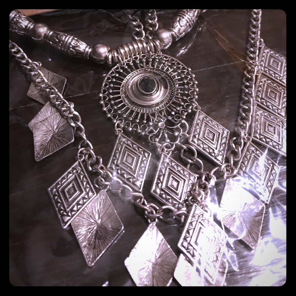 Silver WildFlower Necklaces and Matching Earrings