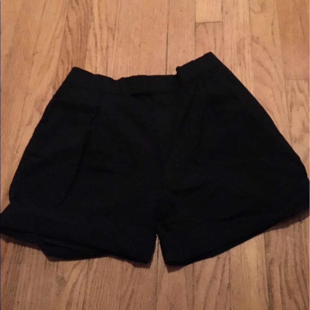 Black Button Shorts