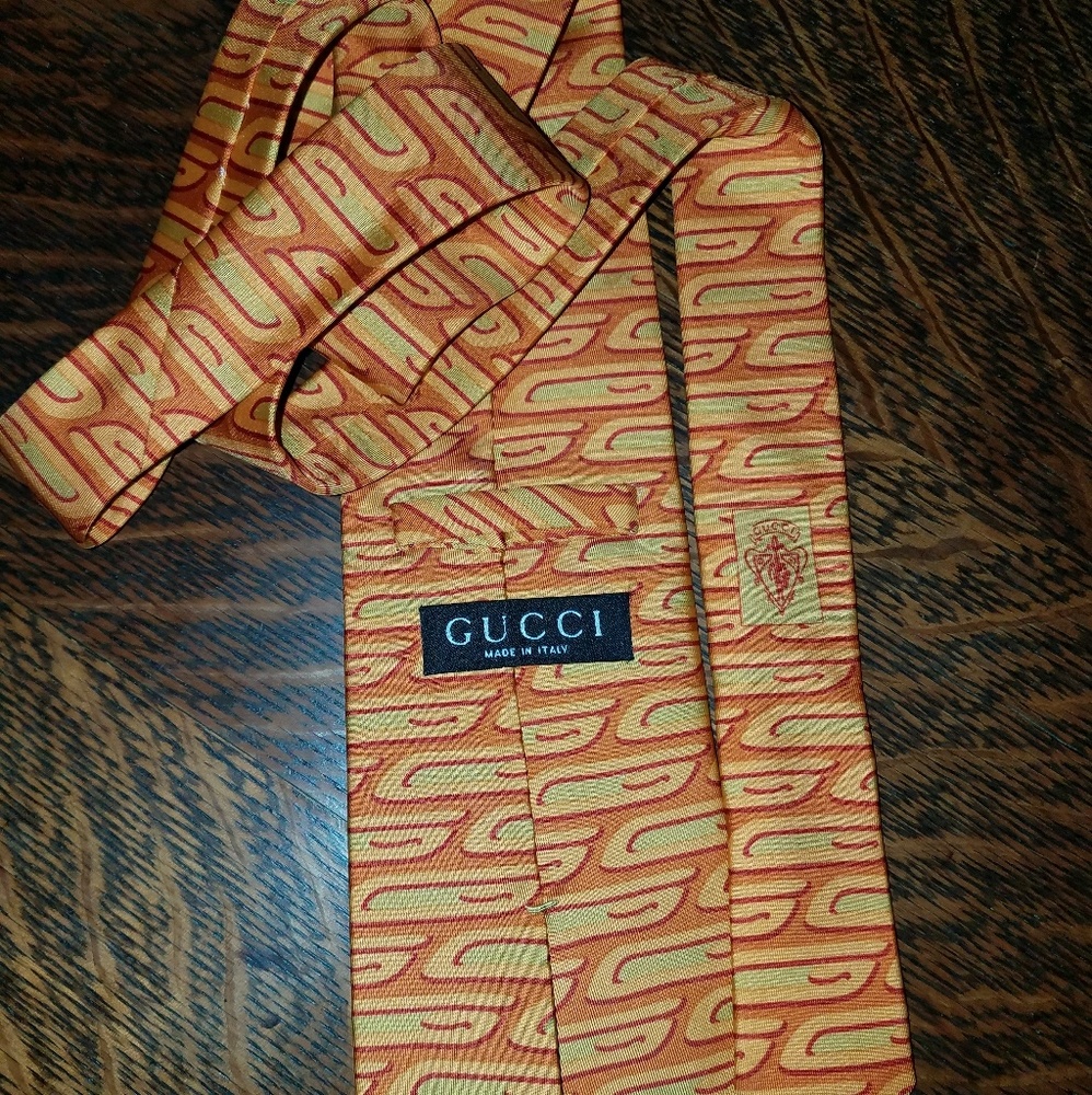 Vintage GUCCI G Logo Silk Tie