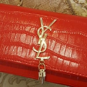 Red and Gold chain crossbody bag