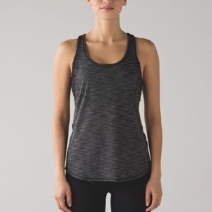 Lululemon On Track Tank Heathered Black sz 4