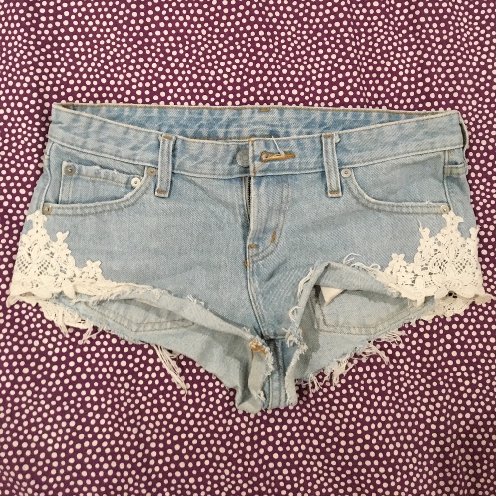 BDG Dolphin Rise Shorts with Lace Detail