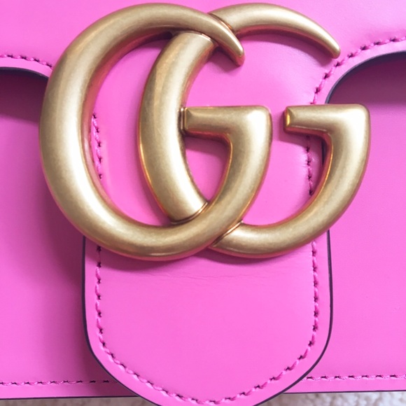 ❌ Authentic Gucci Marmont Pink Shoulder Chain Bag - Picture 6 of 8