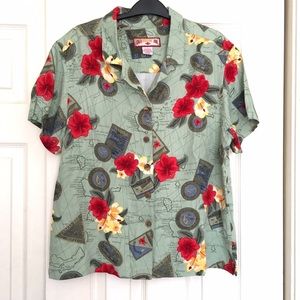 Caribbean Joe Short Sleeve Rayon Shirt 5-Button