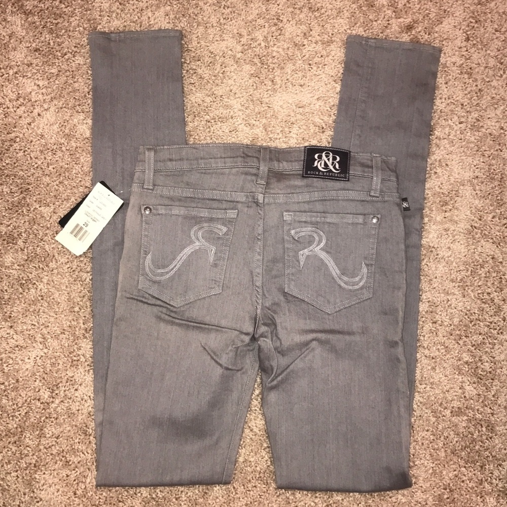 NWT Rock & republic gray skinny jeans size 29