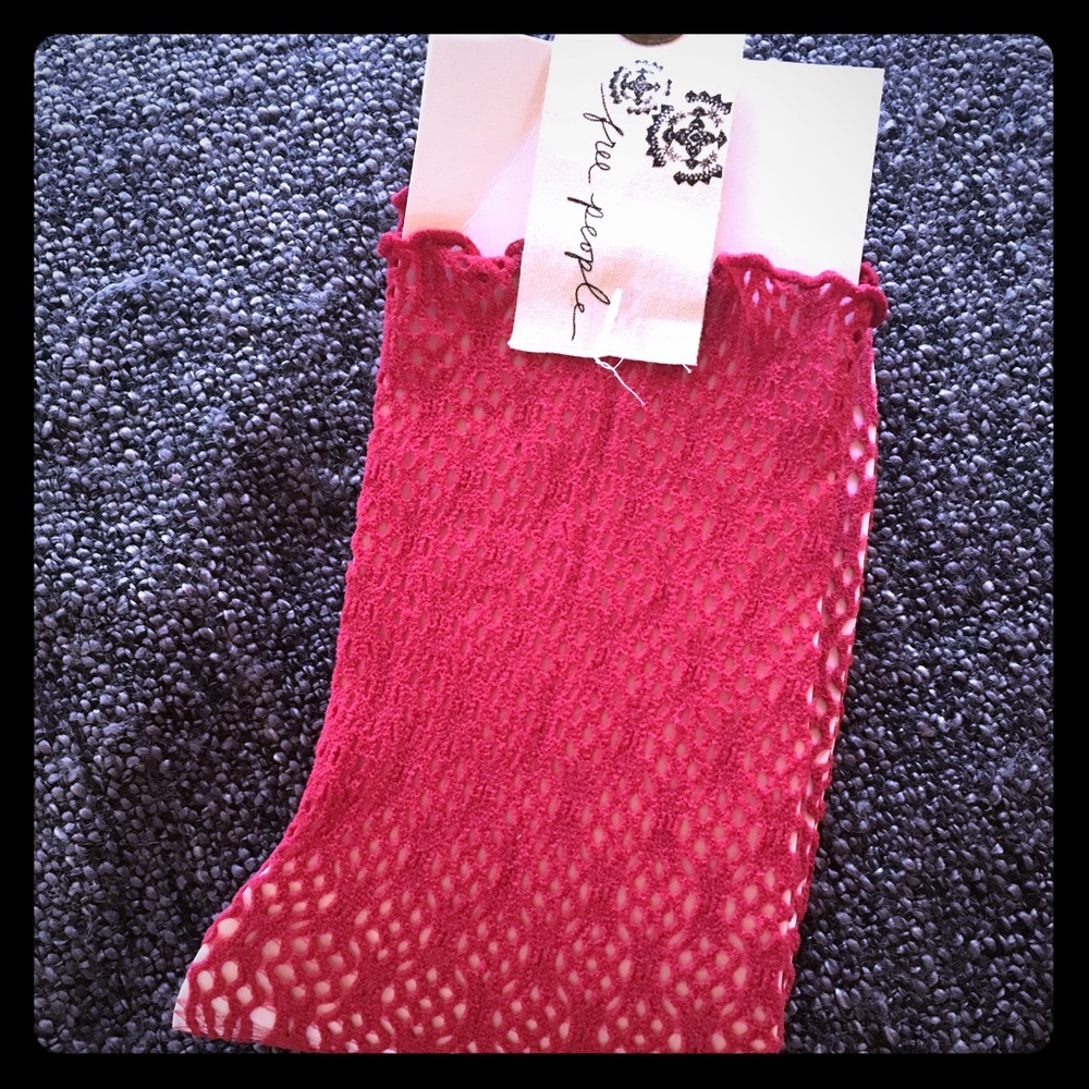 Free People Mesh Socks - Ruby