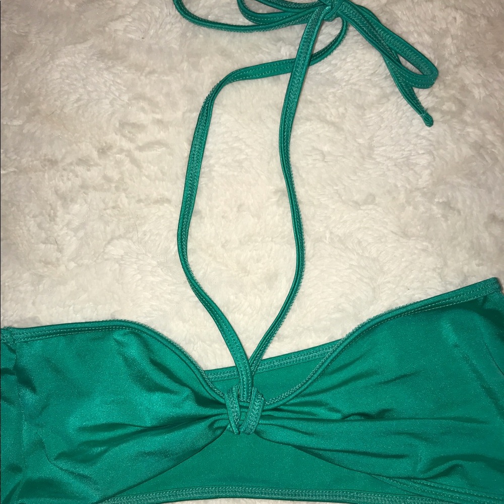 American apparel green Strapless bathing suit top