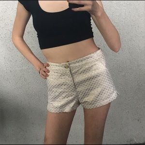 Tan and gold cloth shorts