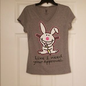 Gray Happy Bunny Shirt