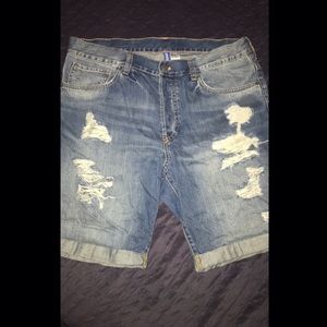 H&M trashed Denim shorts