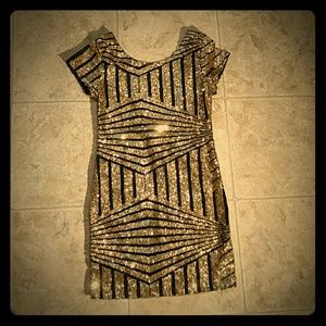 Black and gold party dress