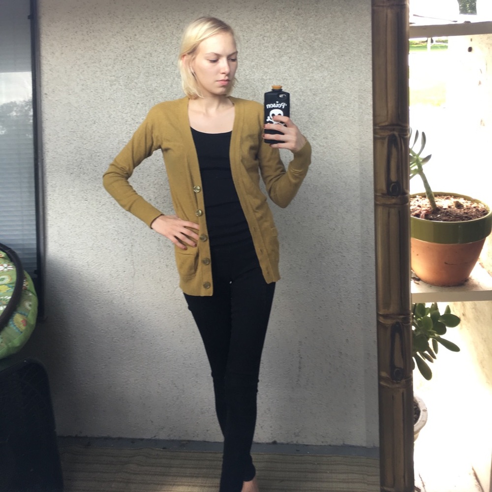 Olive green cardigan