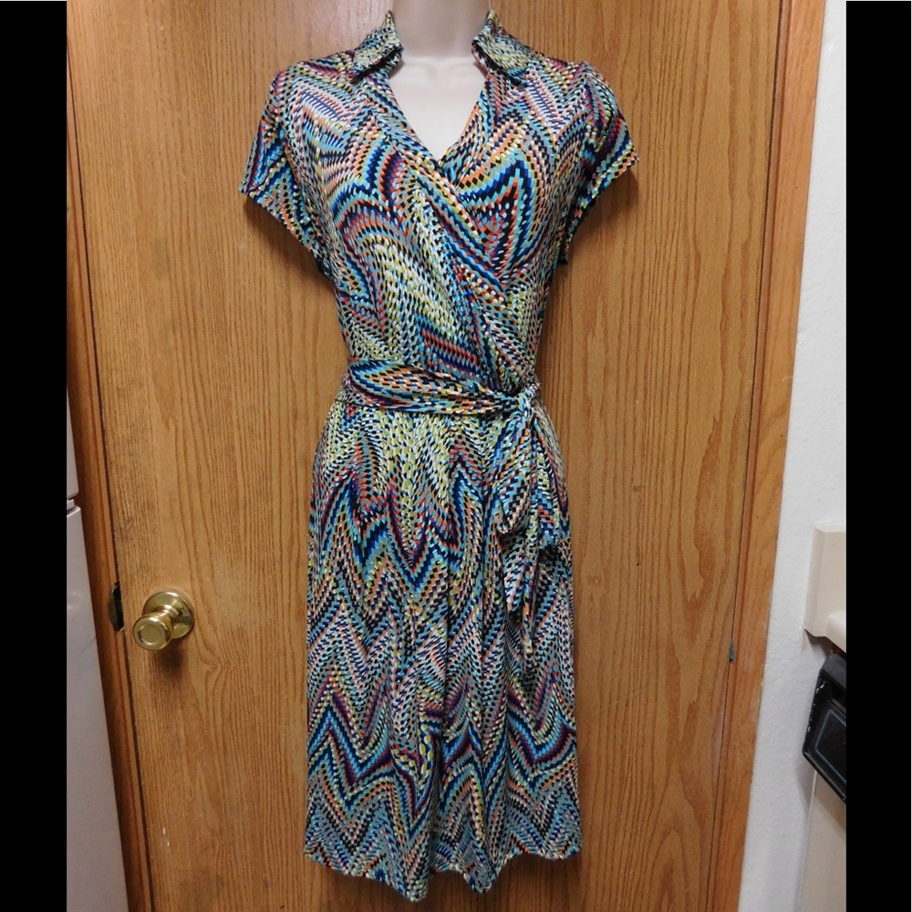 Divine Multicolored Dress W/Ties Attached