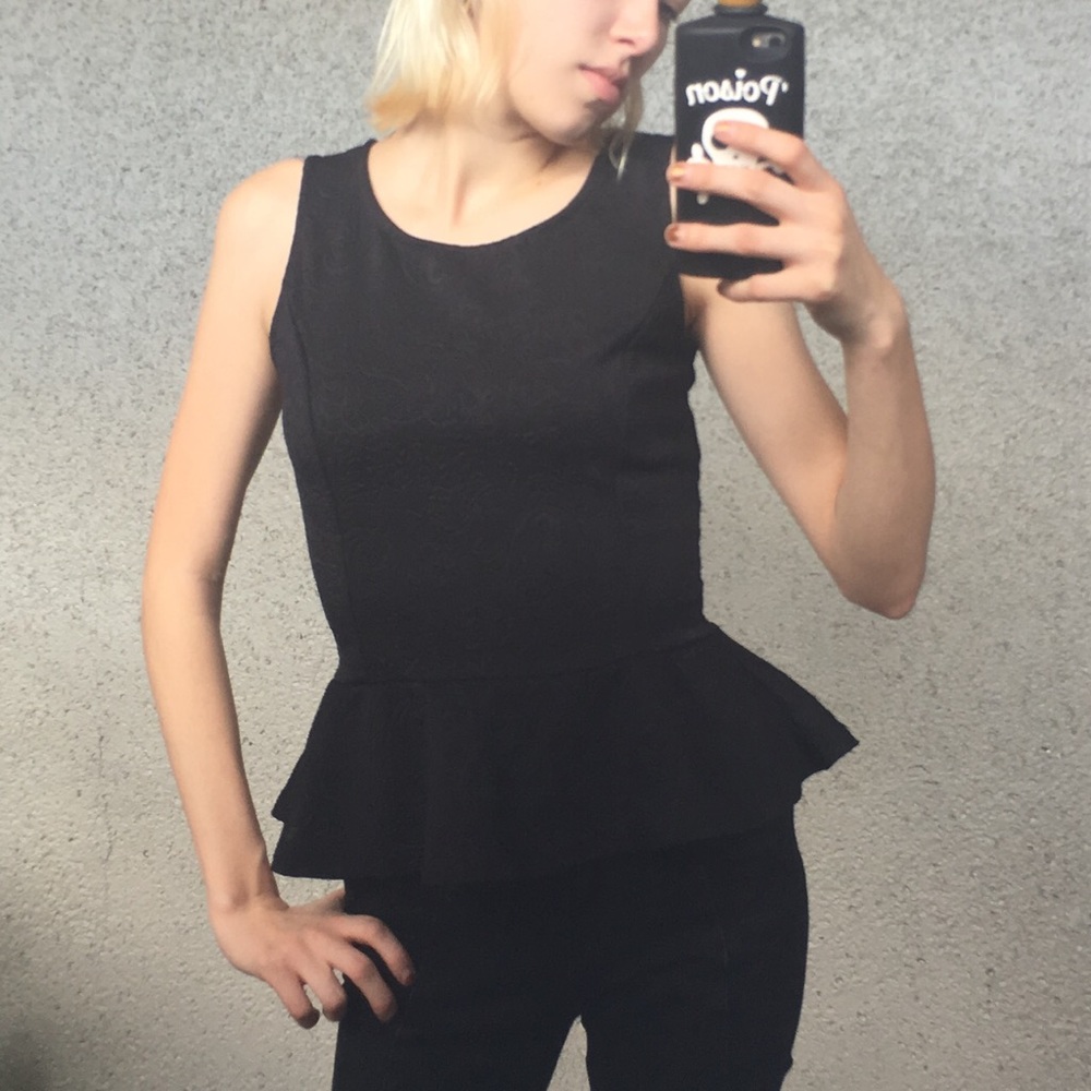 Black peplum top